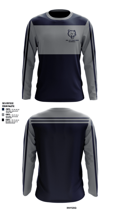 Mel Ott Panthers 8799044 Long Sleeve Performance Shirt 1