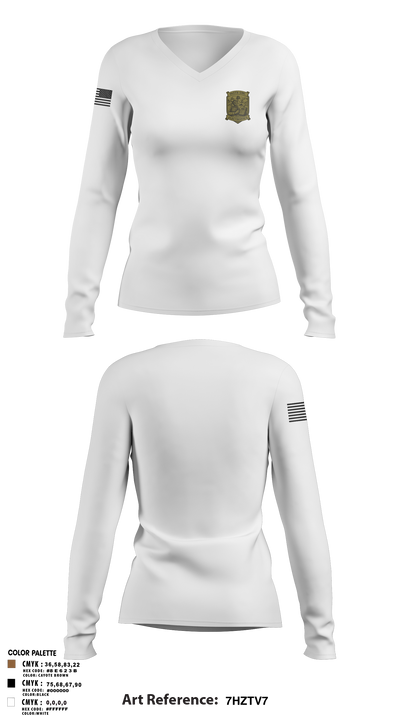 665th SMC 73329737 Women's Long Sleeve V-neck Shirt - 2