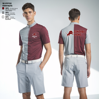 Short Sleeve Quarter Zip Jacket, Central  Lions, Golf, Teamtime, Team time, sublimation, custom sports apparel, team uniforms, spirit wear, spiritwear, sports uniforms, custom shirts, team store, custom team store, fundraiser sports, apparel fundraiser