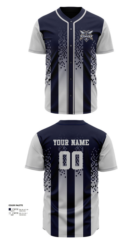 Full Button Baseball Jersey, STINGERZ, Baseball, Teamtime, Team time, sublimation, custom sports apparel, team uniforms, spirit wear, spiritwear, sports uniforms, custom shirts, team store, custom team store, fundraiser sports, apparel fundraiser