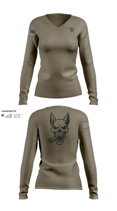 NAS Fallon K9 3245056 Women's Long Sleeve V-neck Shirt - 22