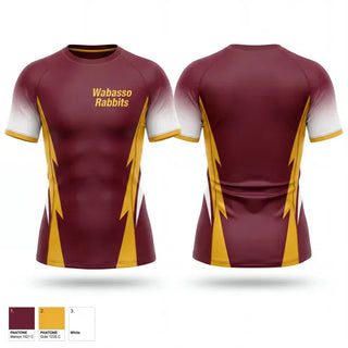 Short Sleeve Rash Guard Shirt, Wabasso Rabbits, Wrestling, Teamtime, Team time, sublimation, custom sports apparel, team uniforms, spirit wear, spiritwear, sports uniforms, custom shirts, team store, custom team store, fundraiser sports, apparel fundraiser