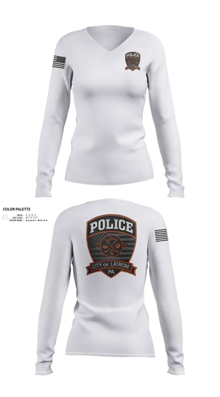 Womens Long Sleeve Vneck Shirt, City of Latrobe, Police, Teamtime, Team time, sublimation, custom sports apparel, team uniforms, spirit wear, spiritwear, sports uniforms, custom shirts, team store, custom team store, fundraiser sports, apparel fundraiser