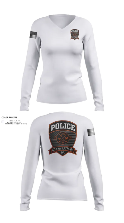 City of Latrobe 96870141 Women's Long Sleeve V-neck Shirt - 22