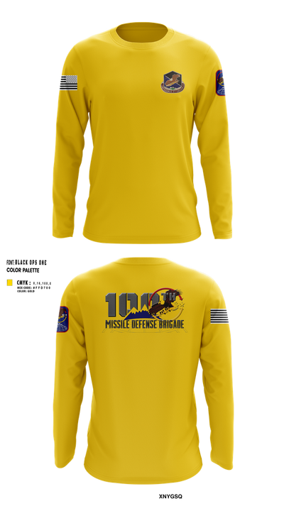 100th Missile Defense Brigade 43971287 Long Sleeve Performance Shirt 101