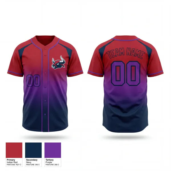 Full Button Baseball Jersey, Smithtown Bulls, Baseball, Teamtime, Team time, sublimation, custom sports apparel, team uniforms, spirit wear, spiritwear, sports uniforms, custom shirts, team store, custom team store, fundraiser sports, apparel fundraiser