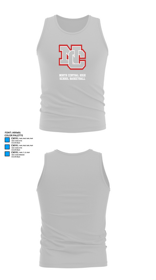 Tank Top, North Central High School Basketball, Men's Basketball, Teamtime, Team time, sublimation, custom sports apparel, team uniforms, spirit wear, spiritwear, sports uniforms, custom shirts, team store, custom team store, fundraiser sports, apparel fundraiser