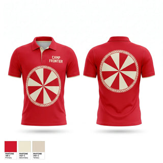 Short Sleeve Performance Polo, Camp Frontier, Swimming, Teamtime, Team time, sublimation, custom sports apparel, team uniforms, spirit wear, spiritwear, sports uniforms, custom shirts, team store, custom team store, fundraiser sports, apparel fundraiser