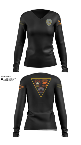 Womens Long Sleeve Vneck Shirt, National Security, Police, Teamtime, Team time, sublimation, custom sports apparel, team uniforms, spirit wear, spiritwear, sports uniforms, custom shirts, team store, custom team store, fundraiser sports, apparel fundraiser