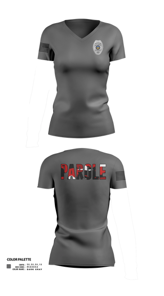 Womens Short Sleeve Vneck Shirt, Adult Parole Authority, Police, Teamtime, Team time, sublimation, custom sports apparel, team uniforms, spirit wear, spiritwear, sports uniforms, custom shirts, team store, custom team store, fundraiser sports, apparel fundraiser