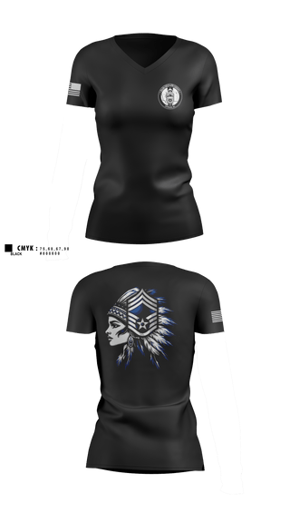 Womens Short Sleeve Vneck Shirt, Fairchild AFB Chiefs, Air Force, Teamtime, Team time, sublimation, custom sports apparel, team uniforms, spirit wear, spiritwear, sports uniforms, custom shirts, team store, custom team store, fundraiser sports, apparel fundraiser