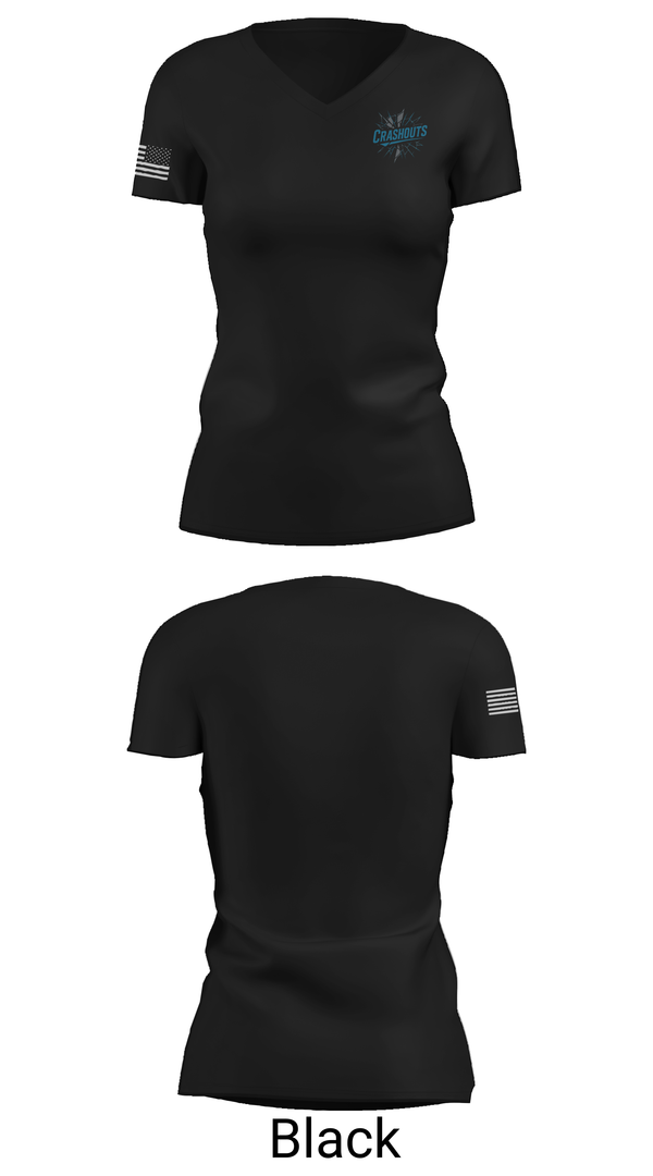 Womens Short Sleeve Vneck Shirt, CRASHOUTS, Baseball, Teamtime, Team time, sublimation, custom sports apparel, team uniforms, spirit wear, spiritwear, sports uniforms, custom shirts, team store, custom team store, fundraiser sports, apparel fundraiser