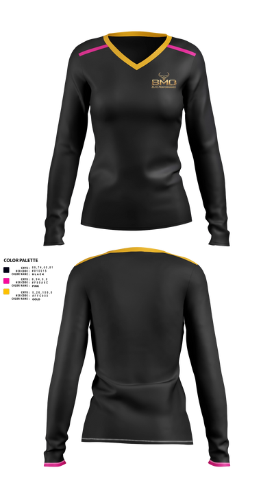 BMO Elite 12u Salvadge Women's Long Sleeve V-neck Shirt - 21