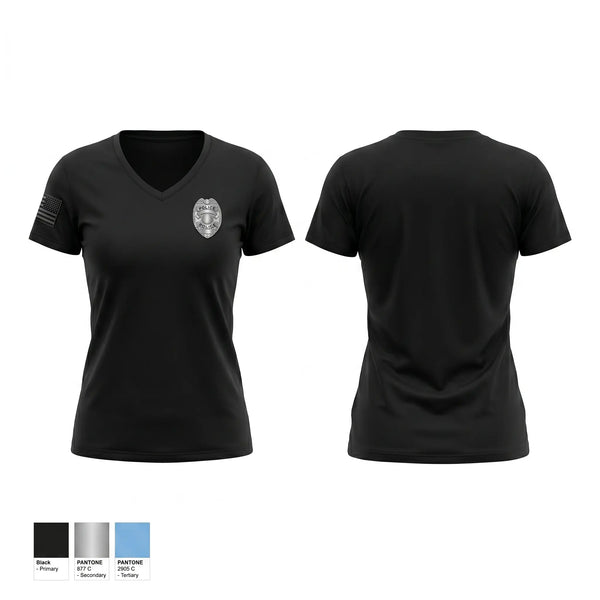 Womens Short Sleeve Vneck Shirt, Westland Police Department, Police, Teamtime, Team time, sublimation, custom sports apparel, team uniforms, spirit wear, spiritwear, sports uniforms, custom shirts, team store, custom team store, fundraiser sports, apparel fundraiser