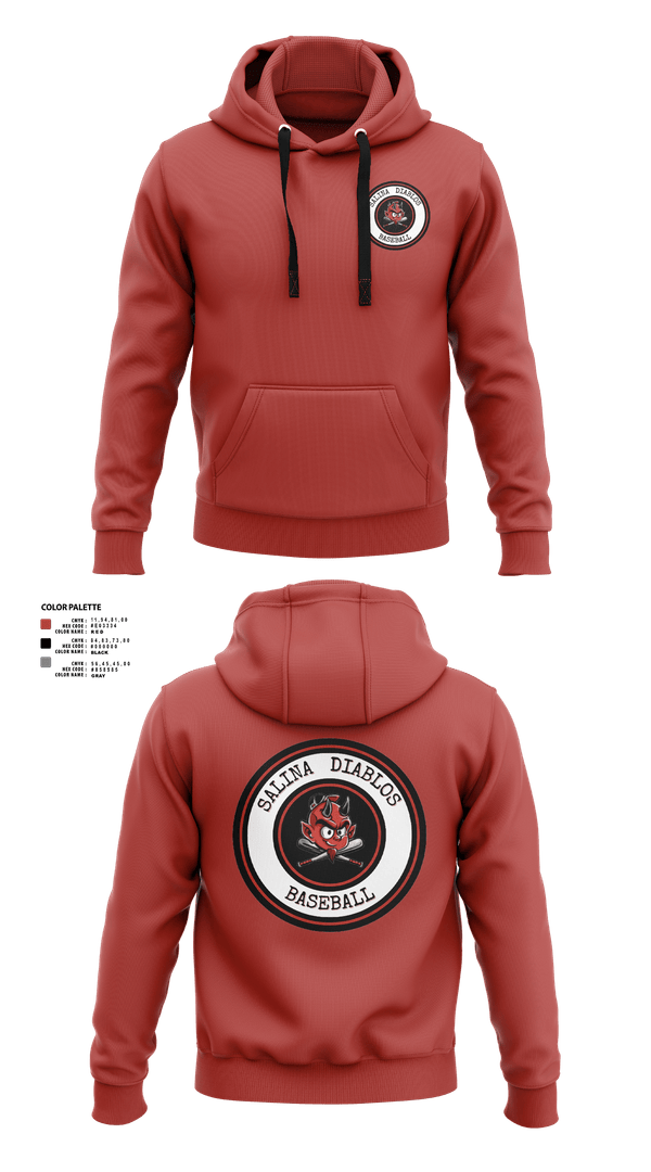 Hoodie, Salina Diablos Baseball, Baseball, Teamtime, Team time, sublimation, custom sports apparel, team uniforms, spirit wear, spiritwear, sports uniforms, custom shirts, team store, custom team store, fundraiser sports, apparel fundraiser