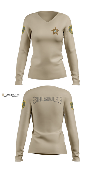 Womens Long Sleeve Vneck Shirt, Lincoln County Sheriffs office, Police, Teamtime, Team time, sublimation, custom sports apparel, team uniforms, spirit wear, spiritwear, sports uniforms, custom shirts, team store, custom team store, fundraiser sports, apparel fundraiser