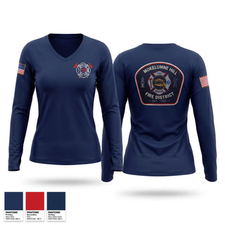 Womens Long Sleeve Vneck Shirt, Mokelumne hill fire department, Fire Department, Teamtime, Team time, sublimation, custom sports apparel, team uniforms, spirit wear, spiritwear, sports uniforms, custom shirts, team store, custom team store, fundraiser sports, apparel fundraiser