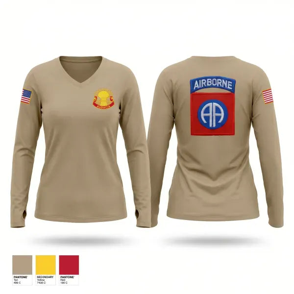 Womens Long Sleeve Vneck Shirt, 3-4 ADA, Army, Teamtime, Team time, sublimation, custom sports apparel, team uniforms, spirit wear, spiritwear, sports uniforms, custom shirts, team store, custom team store, fundraiser sports, apparel fundraiser