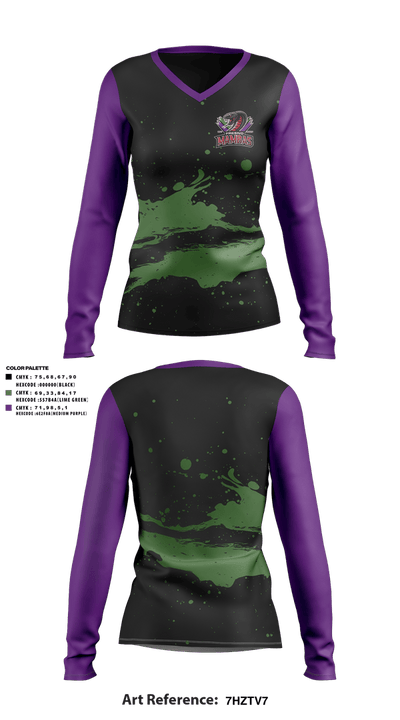 Fresno Mambas 67071112 Women's Long Sleeve V-neck Shirt - 1
