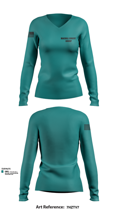 MacDill Chiefs' Group 59978394 Women's Long Sleeve V-neck Shirt - 103