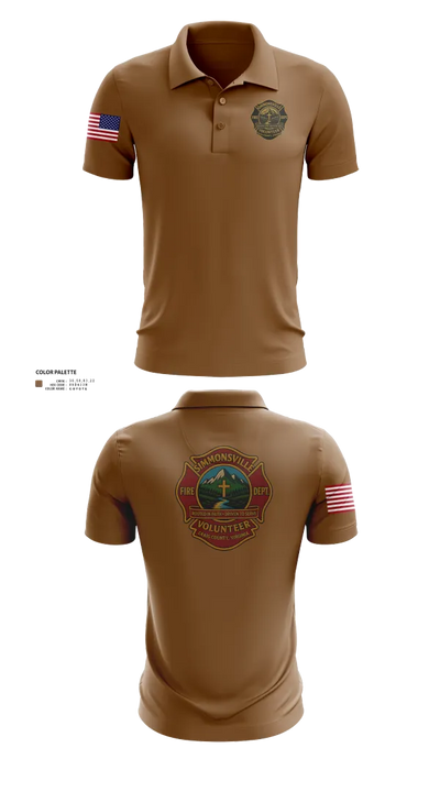Simmonsville VFD 9385181 Short Sleeve Performance Polo - 100