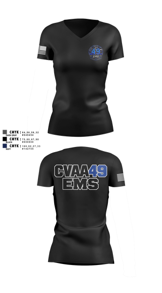 Womens Short Sleeve Vneck Shirt, Coudersport Ems, EMS/EMT, Teamtime, Team time, sublimation, custom sports apparel, team uniforms, spirit wear, spiritwear, sports uniforms, custom shirts, team store, custom team store, fundraiser sports, apparel fundraiser