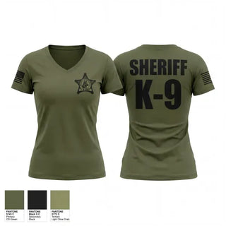 Womens Short Sleeve Vneck Shirt, BCSO K9 UNIT, Police, Teamtime, Team time, sublimation, custom sports apparel, team uniforms, spirit wear, spiritwear, sports uniforms, custom shirts, team store, custom team store, fundraiser sports, apparel fundraiser