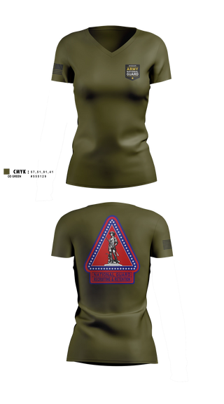 Womens Short Sleeve Vneck Shirt, Missouri Army National Guard Recruiting and Retention Battalion, National Guard, Teamtime, Team time, sublimation, custom sports apparel, team uniforms, spirit wear, spiritwear, sports uniforms, custom shirts, team store, custom team store, fundraiser sports, apparel fundraiser