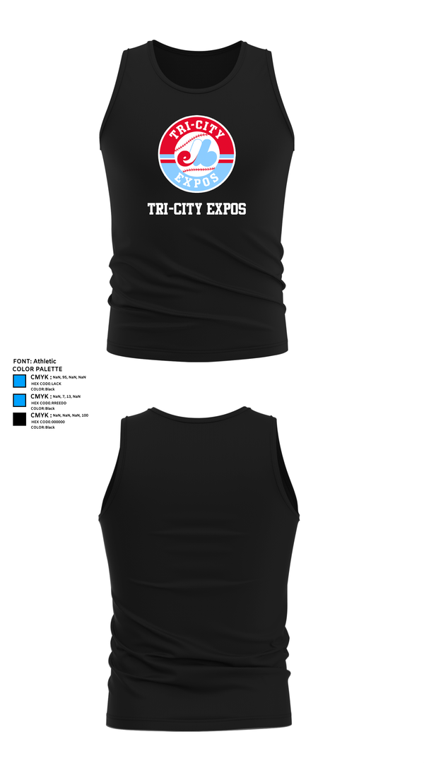 Tank Top, Tri-City Expos, Baseball, Teamtime, Team time, sublimation, custom sports apparel, team uniforms, spirit wear, spiritwear, sports uniforms, custom shirts, team store, custom team store, fundraiser sports, apparel fundraiser