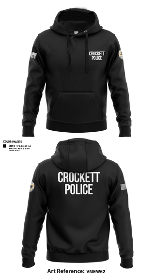 Hoodie, Crockett Police Department, Police, Teamtime, Team time, sublimation, custom sports apparel, team uniforms, spirit wear, spiritwear, sports uniforms, custom shirts, team store, custom team store, fundraiser sports, apparel fundraiser