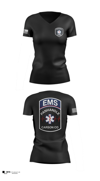 Womens Short Sleeve Vneck Shirt, Panhandle EMSPanhandle EMS, Fire Department, Teamtime, Team time, sublimation, custom sports apparel, team uniforms, spirit wear, spiritwear, sports uniforms, custom shirts, team store, custom team store, fundraiser sports, apparel fundraiser