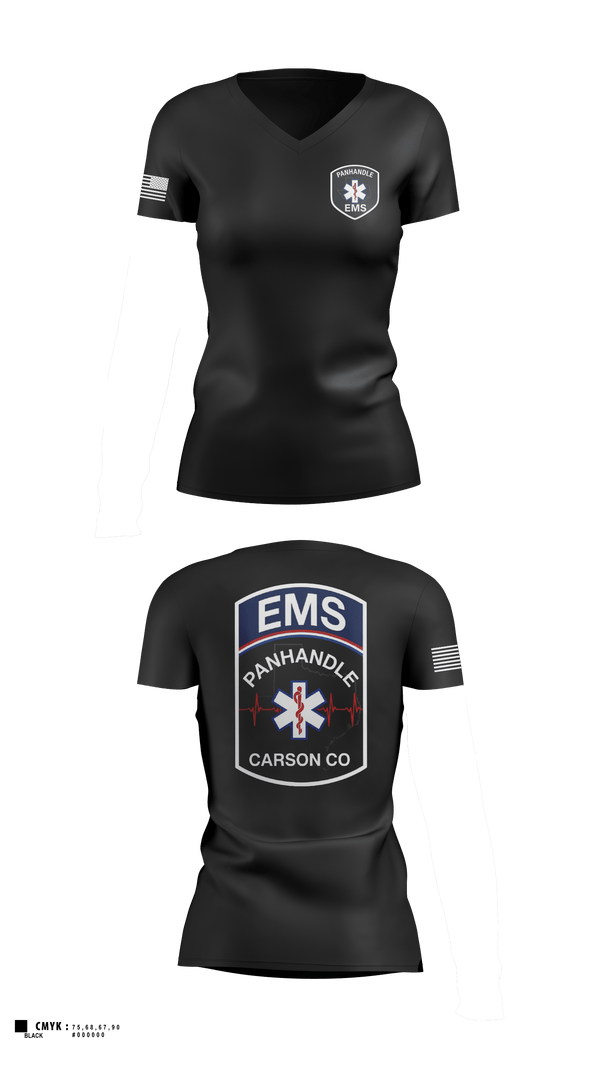 Womens Short Sleeve Vneck Shirt, Panhandle EMSPanhandle EMS, Fire Department, Teamtime, Team time, sublimation, custom sports apparel, team uniforms, spirit wear, spiritwear, sports uniforms, custom shirts, team store, custom team store, fundraiser sports, apparel fundraiser