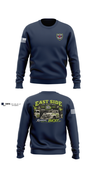 Crew Neck Sweatshirt, East Side Fire Department (Belleville), Fire Department, Teamtime, Team time, sublimation, custom sports apparel, team uniforms, spirit wear, spiritwear, sports uniforms, custom shirts, team store, custom team store, fundraiser sports, apparel fundraiser