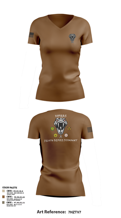 Vipers 4958651 Women's Short Sleeve V-neck Shirt - 2