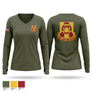 Womens Long Sleeve Vneck Shirt, 296 BSB, Army, Teamtime, Team time, sublimation, custom sports apparel, team uniforms, spirit wear, spiritwear, sports uniforms, custom shirts, team store, custom team store, fundraiser sports, apparel fundraiser