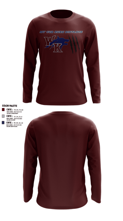 White Knoll High School Track & Field 55705888 Long Sleeve Performance Shirt 12