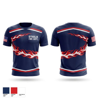 Short Sleeve Performance Shirt, Byhalia Fire Dept, Fire Department, Teamtime, Team time, sublimation, custom sports apparel, team uniforms, spirit wear, spiritwear, sports uniforms, custom shirts, team store, custom team store, fundraiser sports, apparel fundraiser