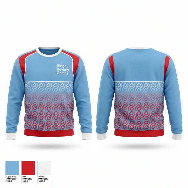Crew Neck Sweatshirt, Ridge Beverly Celtics, Baseball, Teamtime, Team time, sublimation, custom sports apparel, team uniforms, spirit wear, spiritwear, sports uniforms, custom shirts, team store, custom team store, fundraiser sports, apparel fundraiser