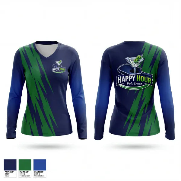 Womens Long Sleeve Vneck Shirt, PoloTrace, , Teamtime, Team time, sublimation, custom sports apparel, team uniforms, spirit wear, spiritwear, sports uniforms, custom shirts, team store, custom team store, fundraiser sports, apparel fundraiser