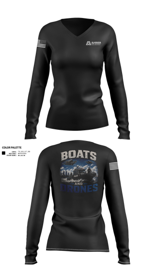 Womens Long Sleeve Vneck Shirt, Alabama Port Authority Police, Police, Teamtime, Team time, sublimation, custom sports apparel, team uniforms, spirit wear, spiritwear, sports uniforms, custom shirts, team store, custom team store, fundraiser sports, apparel fundraiser