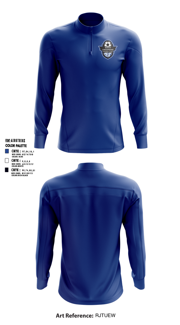 Quarter Zip Jacket, North Chesapeake Football Club, Men's Soccer, Teamtime, Team time, sublimation, custom sports apparel, team uniforms, spirit wear, spiritwear, sports uniforms, custom shirts, team store, custom team store, fundraiser sports, apparel fundraiser