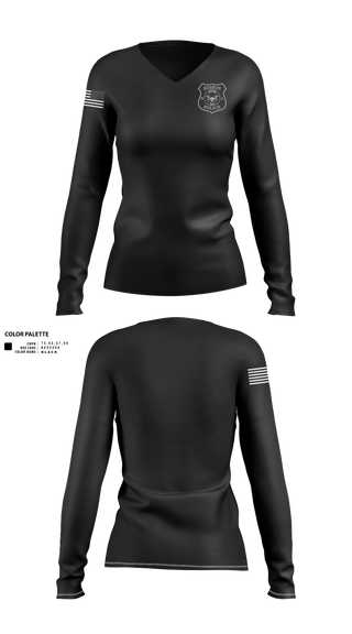 Womens Long Sleeve Vneck Shirt, CSU, Police, Teamtime, Team time, sublimation, custom sports apparel, team uniforms, spirit wear, spiritwear, sports uniforms, custom shirts, team store, custom team store, fundraiser sports, apparel fundraiser