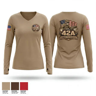 Womens Long Sleeve Vneck Shirt, Far 2-32, Army, Teamtime, Team time, sublimation, custom sports apparel, team uniforms, spirit wear, spiritwear, sports uniforms, custom shirts, team store, custom team store, fundraiser sports, apparel fundraiser