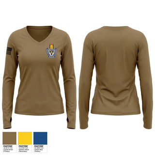Womens Long Sleeve Vneck Shirt, USS GERMANTOWN, Navy, Teamtime, Team time, sublimation, custom sports apparel, team uniforms, spirit wear, spiritwear, sports uniforms, custom shirts, team store, custom team store, fundraiser sports, apparel fundraiser