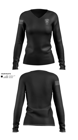 Womens Long Sleeve Vneck Shirt, Criminal Investigation Unit, Police, Teamtime, Team time, sublimation, custom sports apparel, team uniforms, spirit wear, spiritwear, sports uniforms, custom shirts, team store, custom team store, fundraiser sports, apparel fundraiser