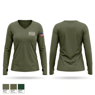 Womens Long Sleeve Vneck Shirt, Westminster Police Department, Police, Teamtime, Team time, sublimation, custom sports apparel, team uniforms, spirit wear, spiritwear, sports uniforms, custom shirts, team store, custom team store, fundraiser sports, apparel fundraiser