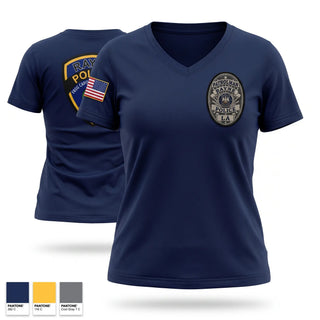 Womens Short Sleeve Vneck Shirt, Rayne Police Department, Police, Teamtime, Team time, sublimation, custom sports apparel, team uniforms, spirit wear, spiritwear, sports uniforms, custom shirts, team store, custom team store, fundraiser sports, apparel fundraiser