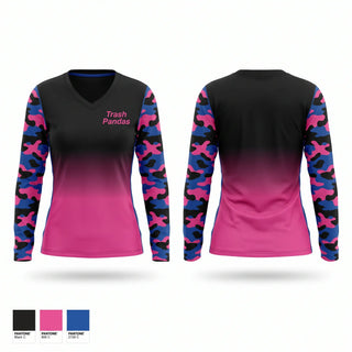 Womens Long Sleeve Vneck Shirt, Trash Pandas, Softball, Teamtime, Team time, sublimation, custom sports apparel, team uniforms, spirit wear, spiritwear, sports uniforms, custom shirts, team store, custom team store, fundraiser sports, apparel fundraiser