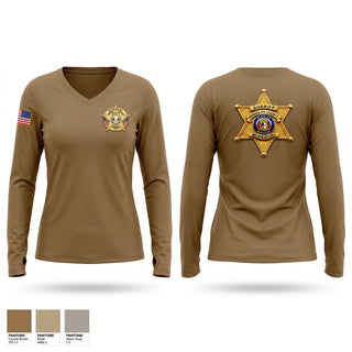 Womens Long Sleeve Vneck Shirt, Randolph County Sheriff's Office, Police, Teamtime, Team time, sublimation, custom sports apparel, team uniforms, spirit wear, spiritwear, sports uniforms, custom shirts, team store, custom team store, fundraiser sports, apparel fundraiser