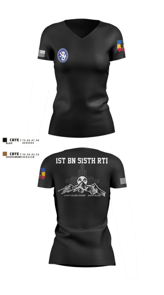Womens Short Sleeve Vneck Shirt, 1st BN 515th RTI, Army, Teamtime, Team time, sublimation, custom sports apparel, team uniforms, spirit wear, spiritwear, sports uniforms, custom shirts, team store, custom team store, fundraiser sports, apparel fundraiser